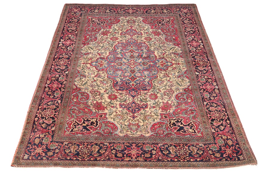Antiker Isfahan Perserteppich, 203 × 142 cm, Wolle