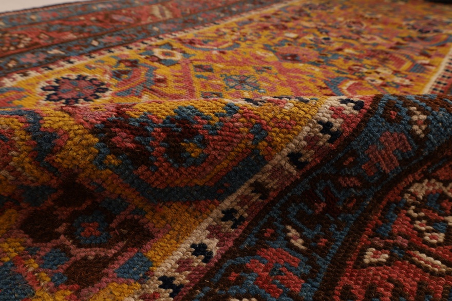 Antiker Malayer Perserteppich, 415 × 90 cm, Wolle