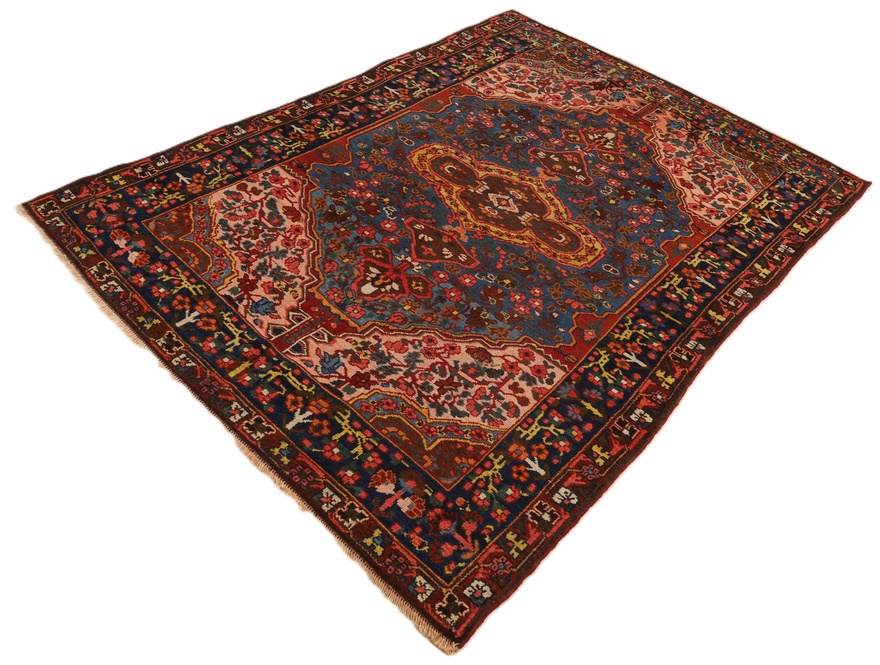Antiker Bakhtiari Perserteppich aus Iran, 197 × 142 cm