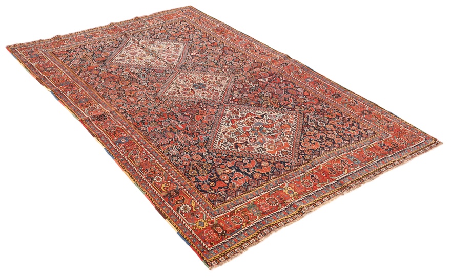 Antiker Qashqai Perserteppich, 237 × 157 cm, Wolle