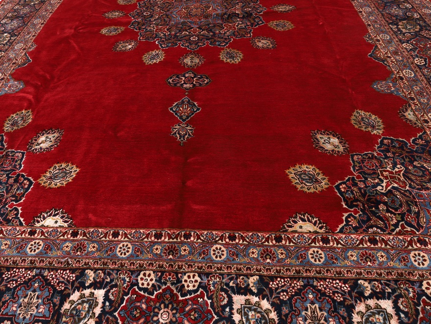 Antiker Kashan Perserteppich, 488 × 325 cm, Wolle