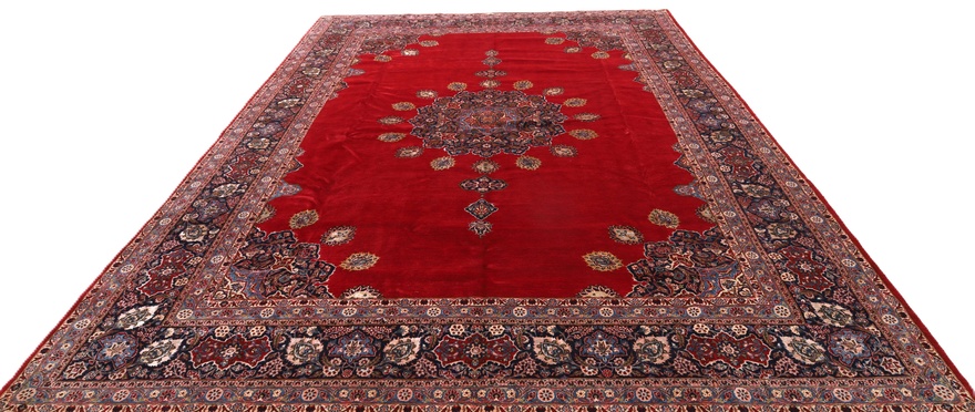 Antiker Kashan Perserteppich, 488 × 325 cm, Wolle