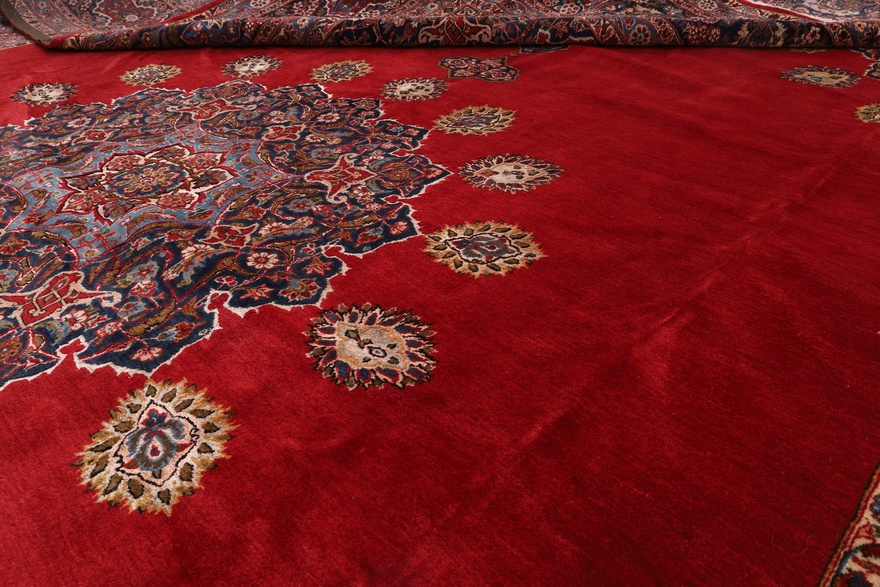 Antiker Kashan Perserteppich, 488 × 325 cm, Wolle