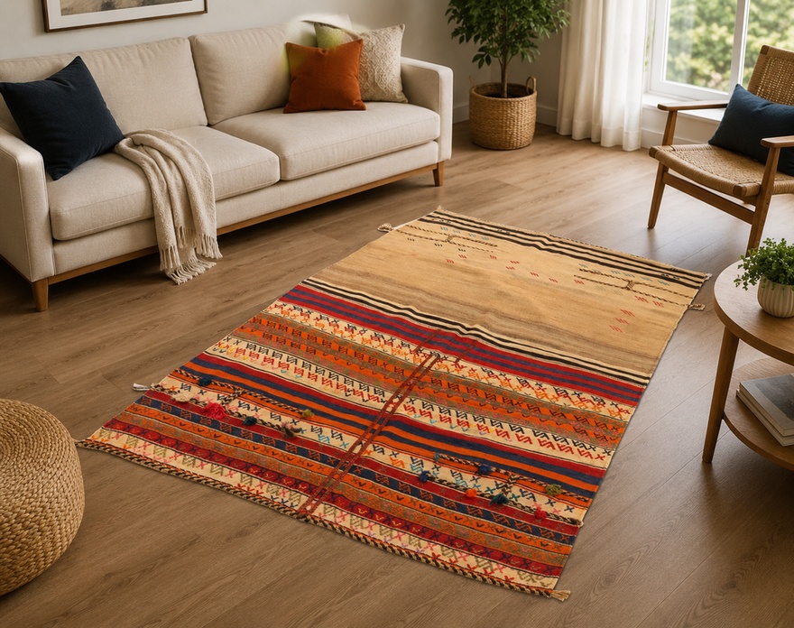 Antiker Kelim Perserteppich aus Iran, 171 × 125 cm