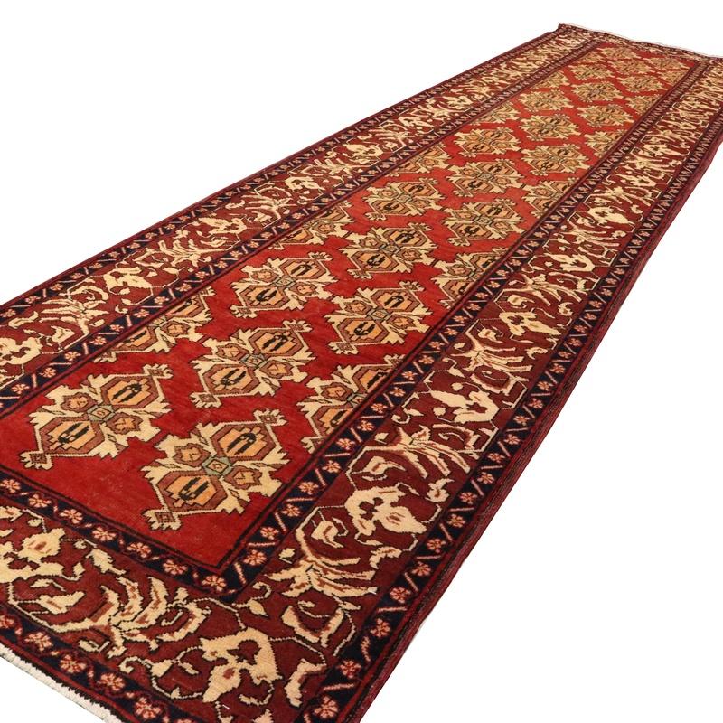 Ardebil Perserteppich antik, 442 × 110 cm, Wolle