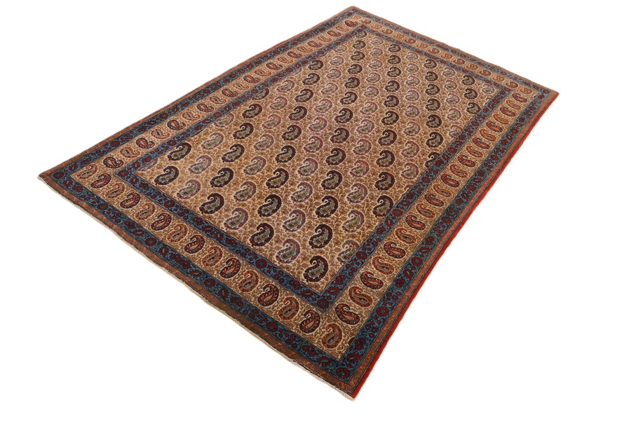 perserteppich-203-x-135-cm-wolle-handgeknupft-antik-2 Antiker Ghom Perserteppich, 203 × 135 cm, Wolle