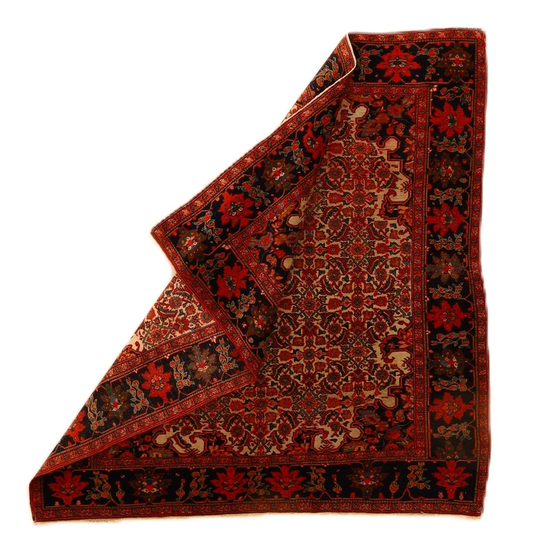 Farahan Perserteppich antik, 143 × 133 cm, Wolle & Seide