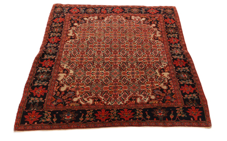 Farahan Perserteppich antik, 143 × 133 cm, Wolle & Seide