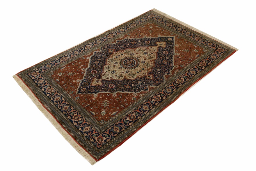 Antiker Ghom Perserteppich, 208 × 143 cm, Wolle