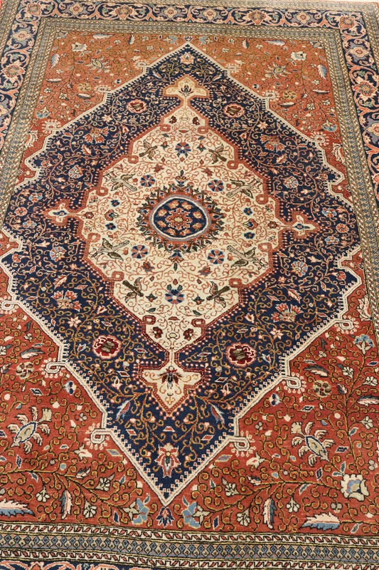 Antiker Ghom Perserteppich, 208 × 143 cm, Wolle