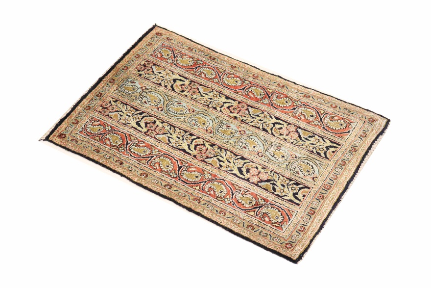 Antiker Ghom Perserteppich, 86 × 56 cm, Seide