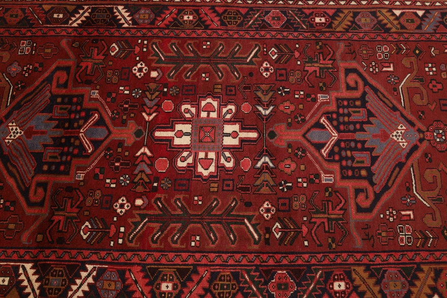 Heriz Perserteppich antik, 340 × 110 cm, Wolle