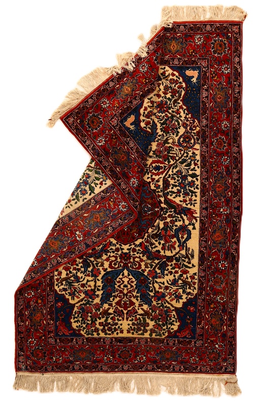 Antiker Isfahan Perserteppich, 230 × 150 cm, Wolle