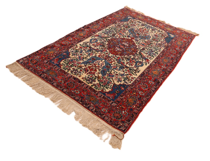 Antiker Isfahan Perserteppich, 230 × 150 cm, Wolle