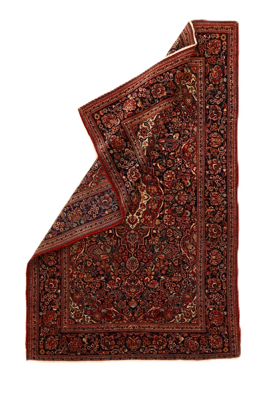 Kashan Perserteppich antik, 200 × 127 cm, Wolle & Seide