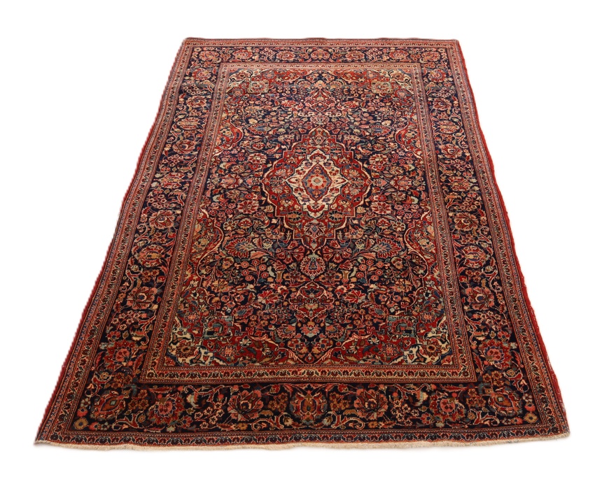 Kashan Perserteppich antik, 200 × 127 cm, Wolle & Seide
