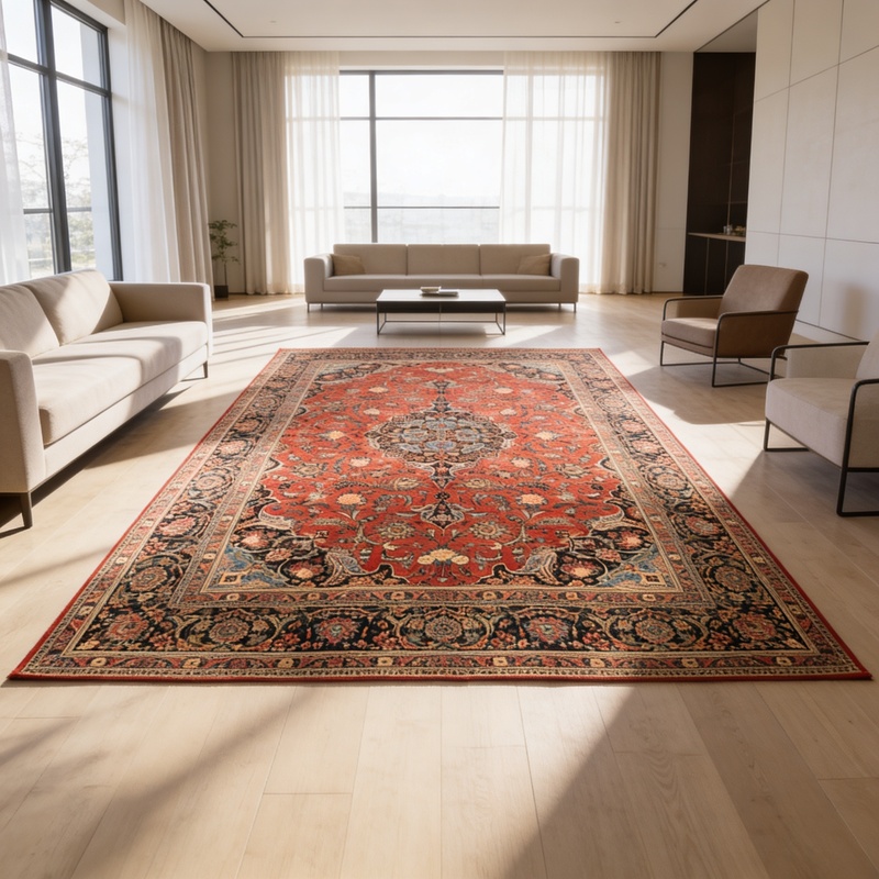 Kashan Perserteppich antik, 481 × 315 cm, Wolle