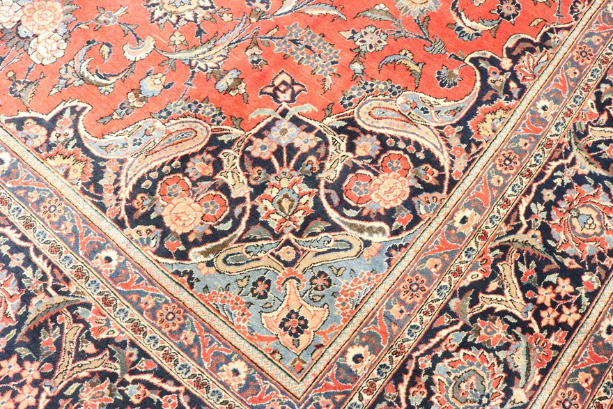 Kashan Perserteppich antik, 481 × 315 cm, Wolle