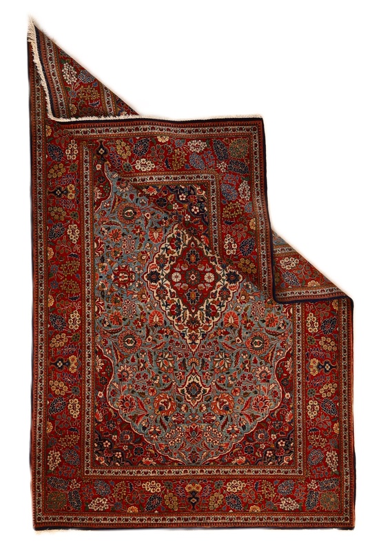 Antiker Kashan Perserteppich aus Iran, 200 × 130 cm