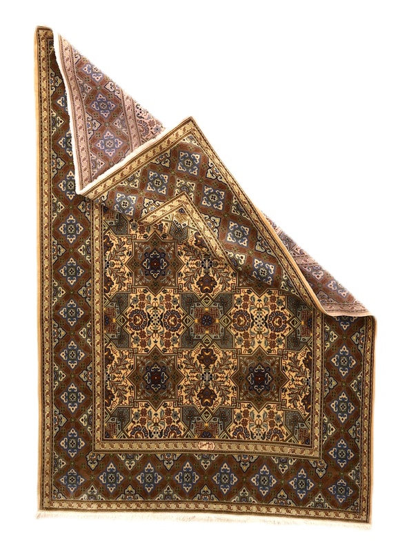 Kashan Perserteppich antik, 198 × 136 cm, Wolle & Seide