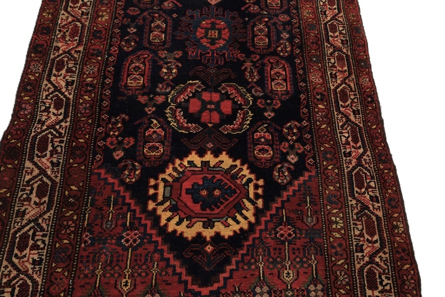 Antiker Malayer Perserteppich, 490 × 95 cm, Wolle & Seide