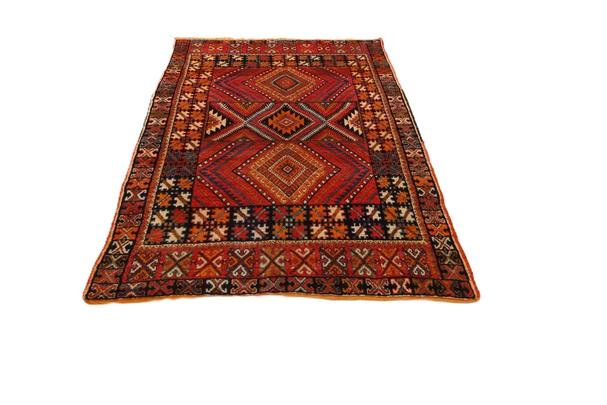 Antiker Orientteppich, 216 × 149 cm, Wolle & Seide