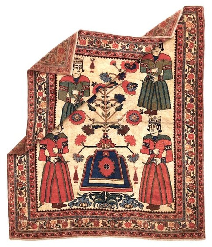Malayer Perserteppich antik, 174 × 152 cm, Wolle