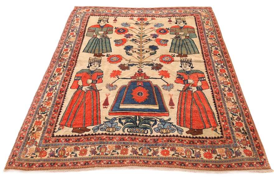 Malayer Perserteppich antik, 174 × 152 cm, Wolle
