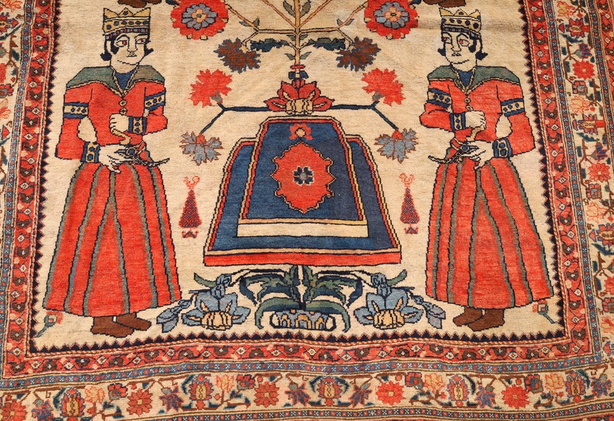 Malayer Perserteppich antik, 174 × 152 cm, Wolle