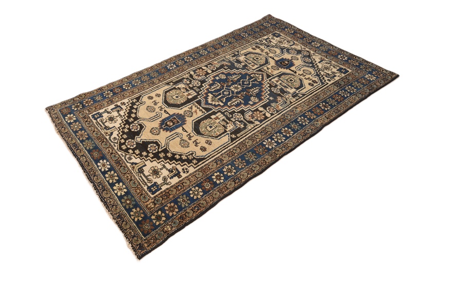 Antiker Zanjan Perserteppich aus Iran, 205 × 127 cm