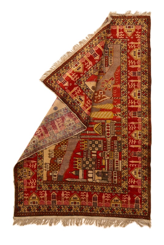 Orientteppich antik, 200 × 140 cm, Wolle & Seide
