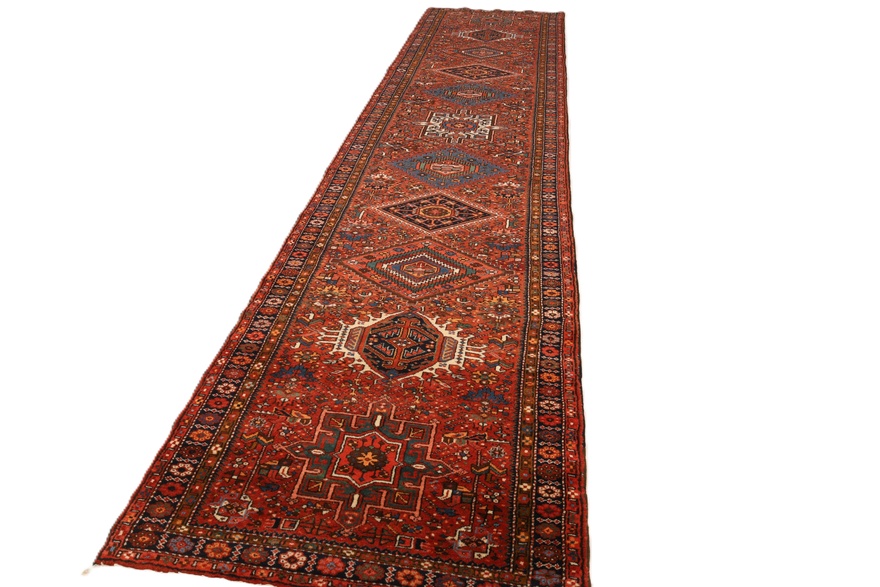 Antiker Heriz Perserteppich aus Iran, 430 × 100 cm