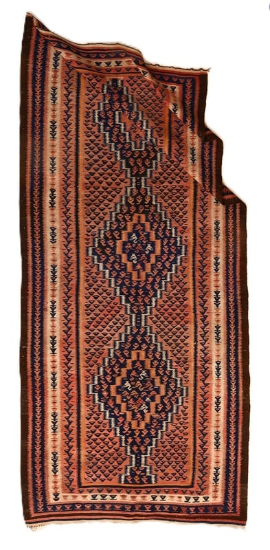 Antiker Kelim Perserteppich aus Iran, 286 × 128 cm
