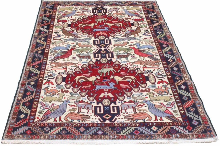 Kelim Perserteppich antik, 200 × 125 cm, Wolle & Seide