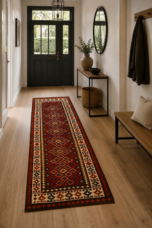 Antiker Kelim Perserteppich aus Iran, 316 × 118 cm