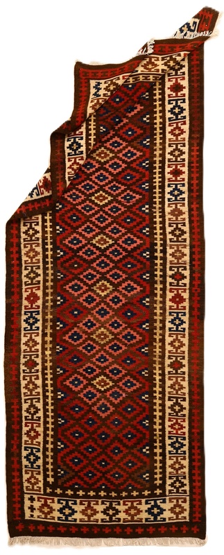Antiker Kelim Perserteppich aus Iran, 316 × 118 cm