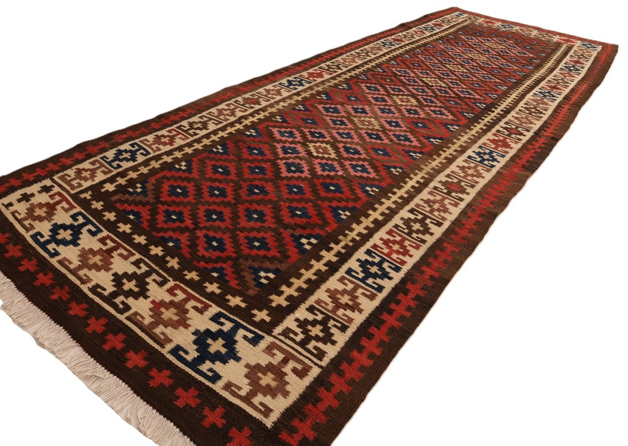 Antiker Kelim Perserteppich aus Iran, 316 × 118 cm