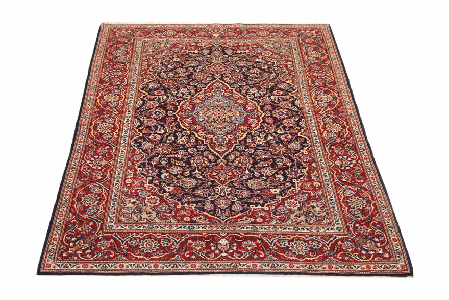 Antiker Kashan Perserteppich, 218 × 140 cm, Wolle