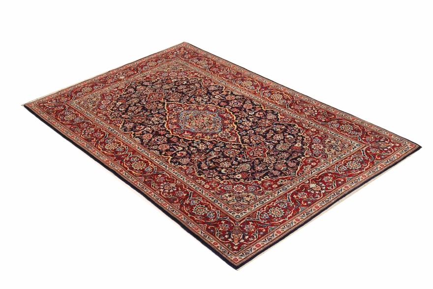 Antiker Kashan Perserteppich, 218 × 140 cm, Wolle