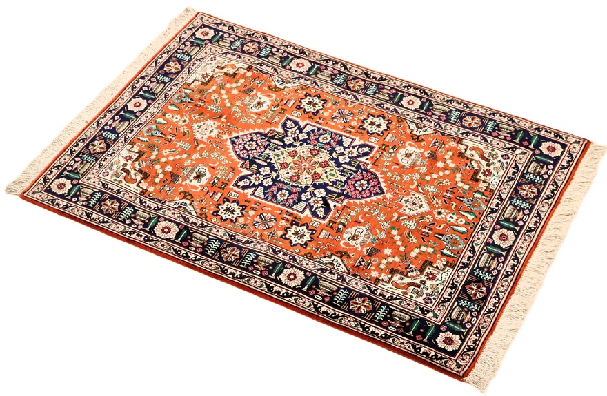 Ghom Perserteppich aus Iran, 116 × 79 cm