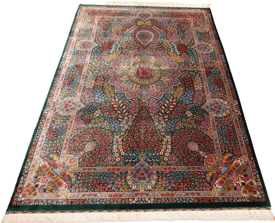 Ghom Perserteppich aus Iran, 205 × 138 cm