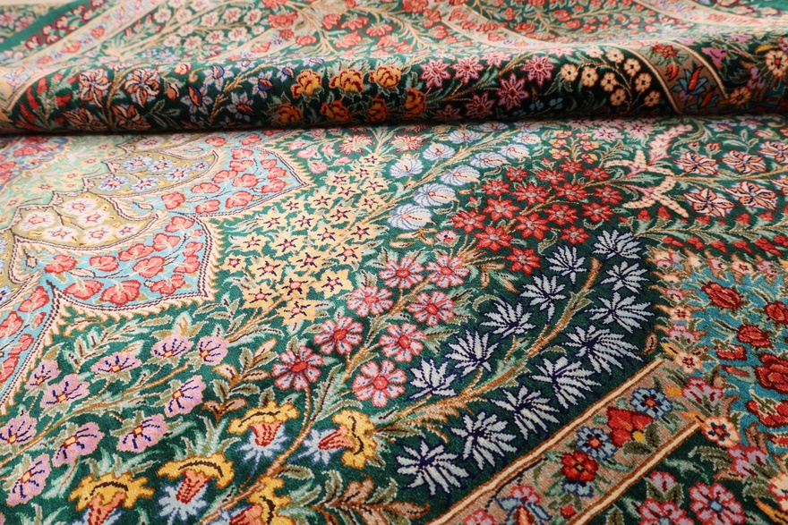 Ghom Perserteppich aus Iran, 205 × 138 cm