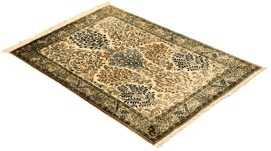 Ghom Perserteppich aus Iran, 158 × 100 cm