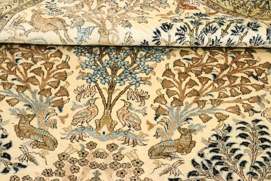 Ghom Perserteppich aus Iran, 158 × 100 cm