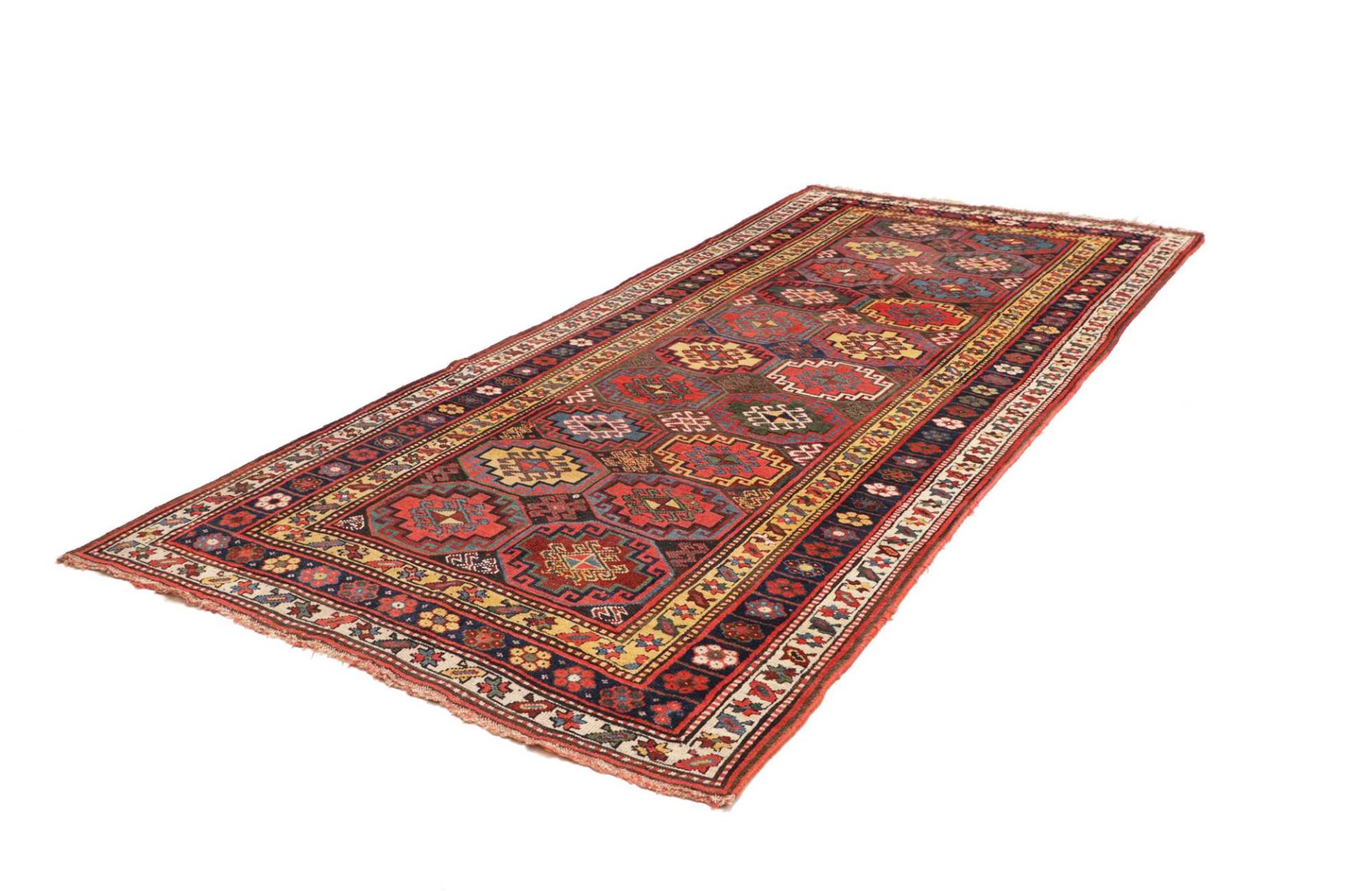 Kazak Perserteppich antik, 151 × 321 cm, Wolle