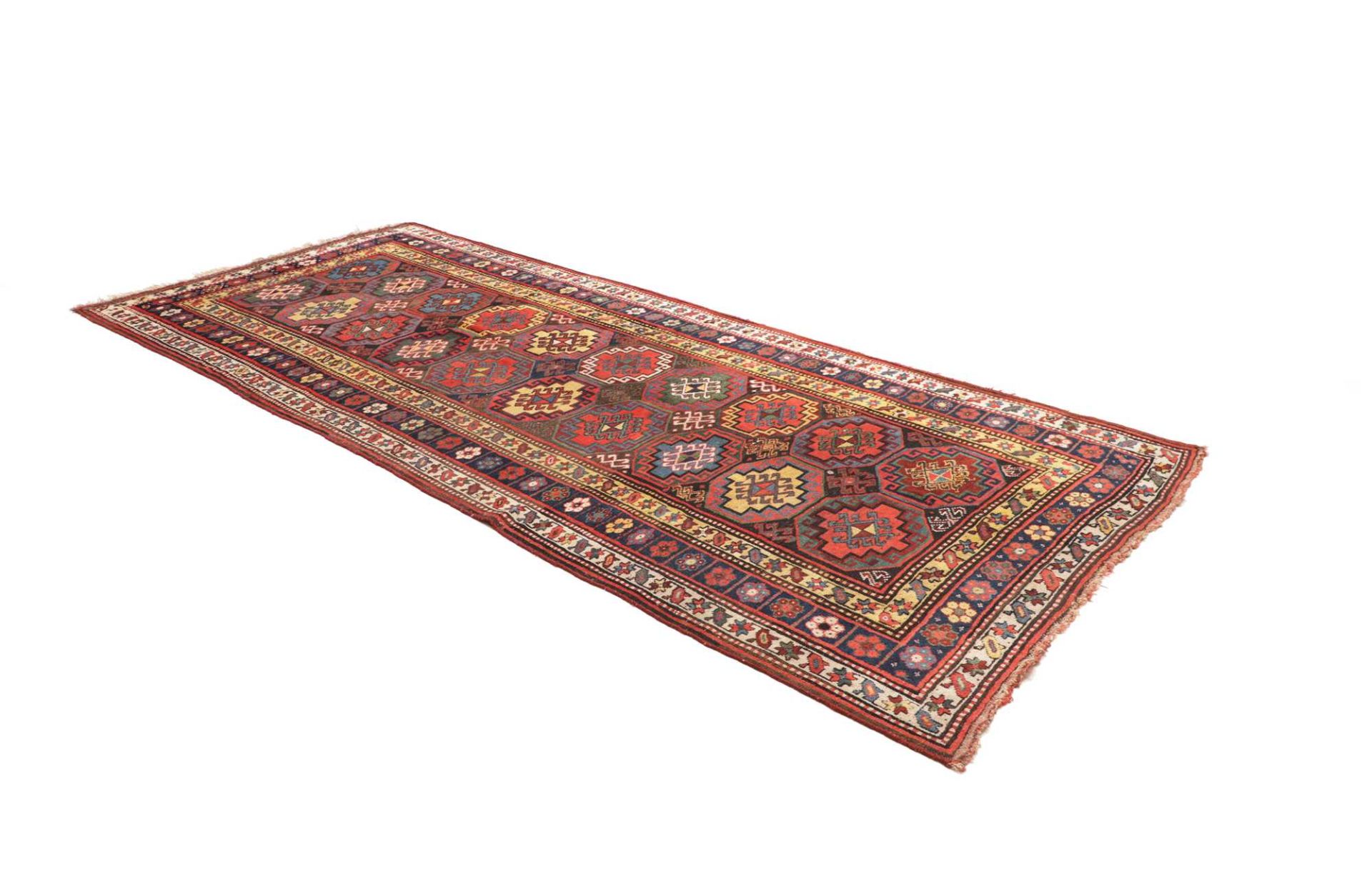 Kazak Perserteppich antik, 151 × 321 cm, Wolle