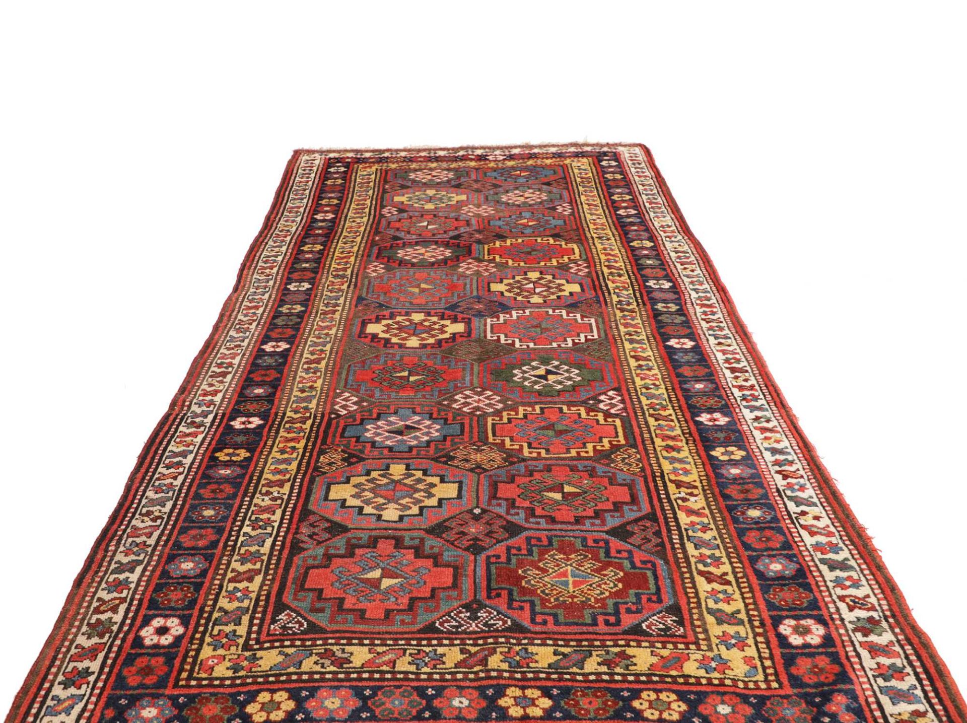 Kazak Perserteppich antik, 151 × 321 cm, Wolle