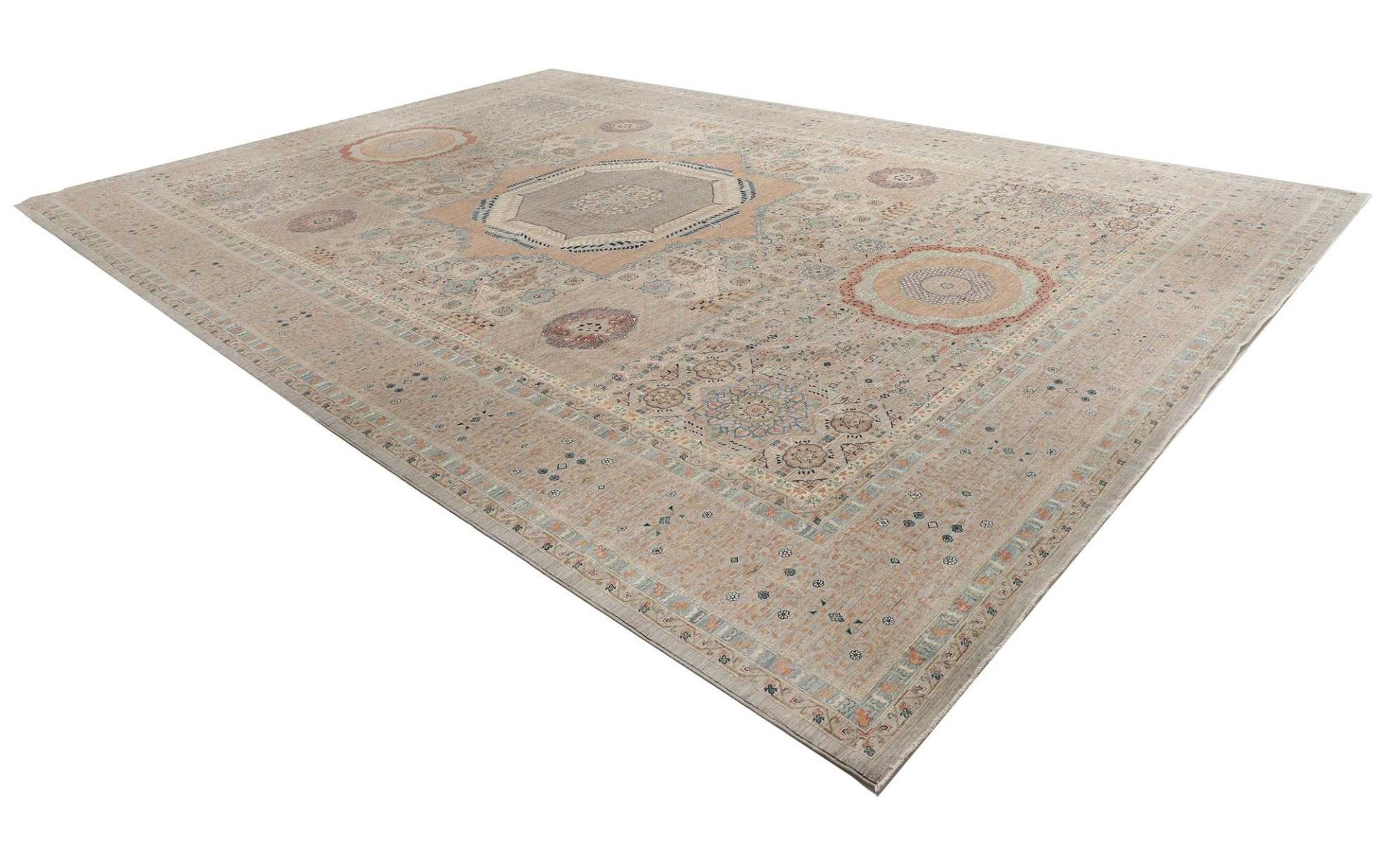 Handgeknüpfter Mamluk Orientteppich, 396 × 578 cm, Wolle