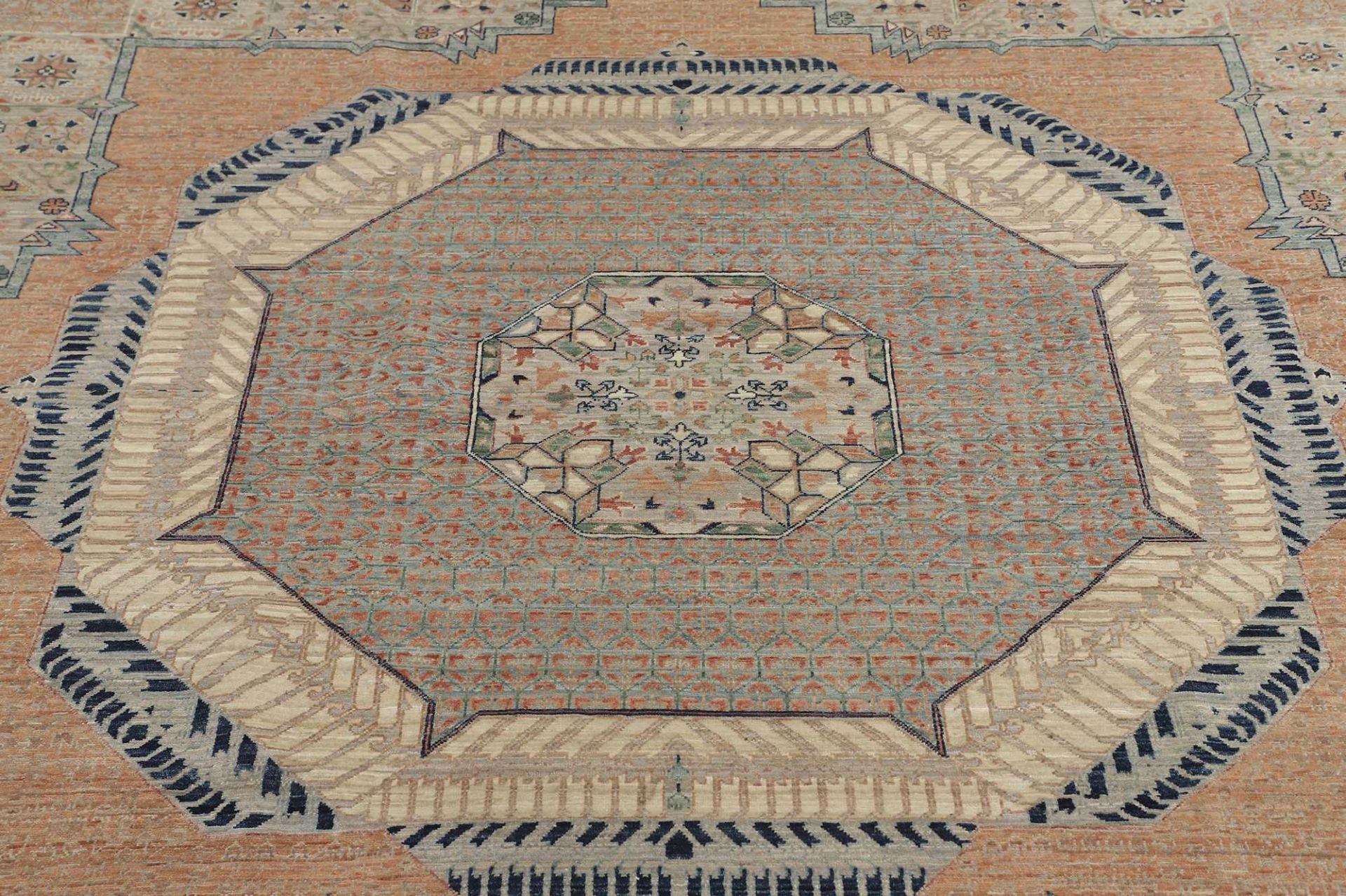 Handgeknüpfter Mamluk Orientteppich, 396 × 578 cm, Wolle