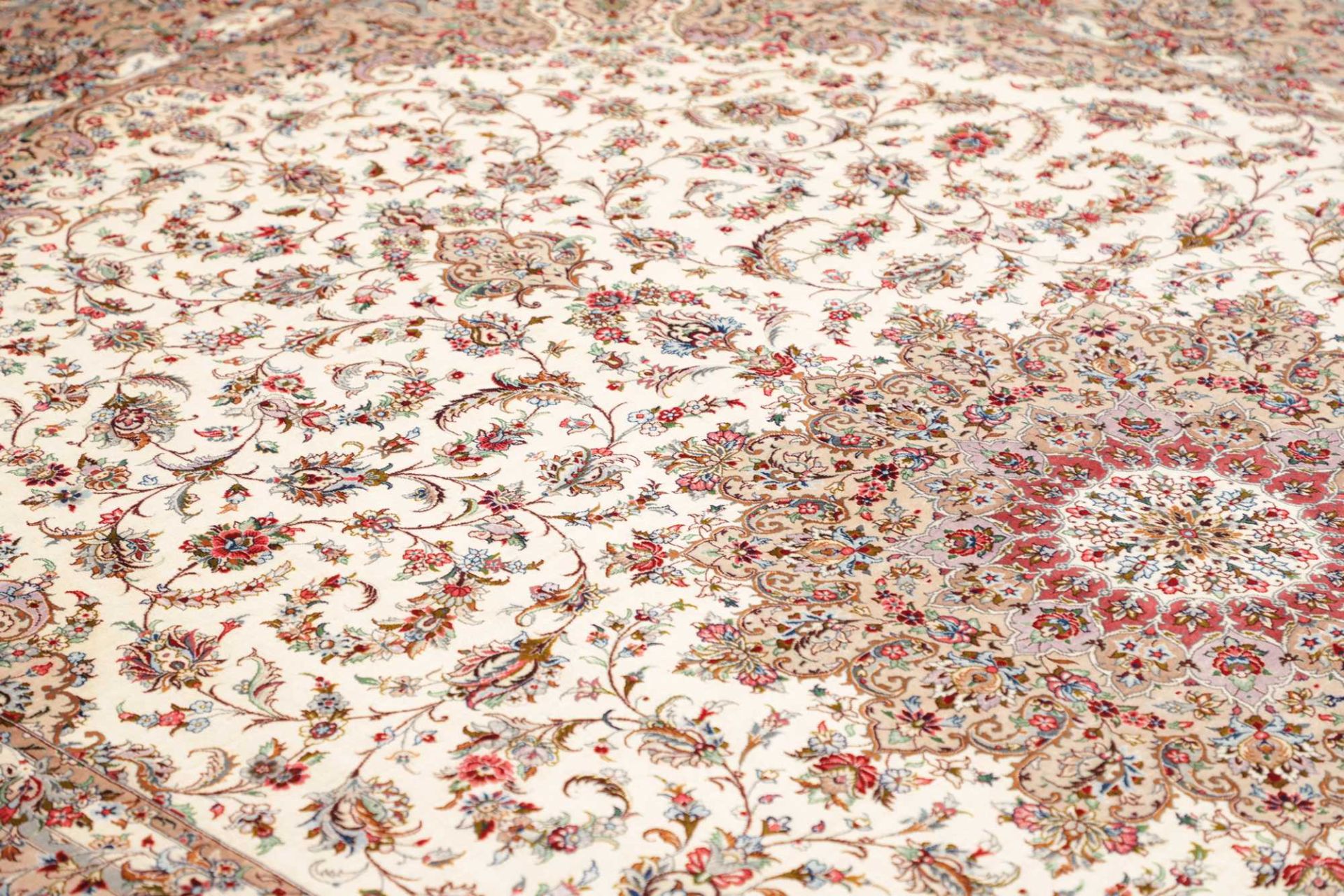 Handgeknüpfter Ghom Perserteppich, 199 × 300 cm, Wolle & Seide